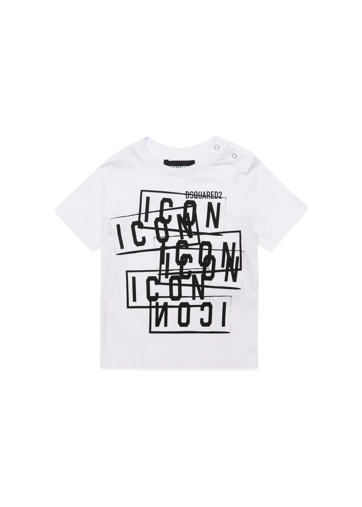 Dsquared2 Kids T-Shirt Bianca con Stampa Icon Displaced per Neonati