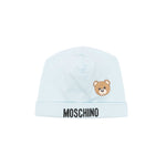 Moschino Kids Cappellino Celeste con Motivo Teddy Bear