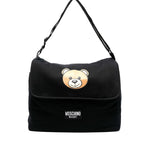 Moschino Kids Borsa Mamma Nera Teddy Bear con Fasciatoio