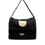 Moschino Kids Borsa Mamma Nera Teddy Bear con Fasciatoio