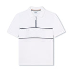 Boss Kids Polo Zip Bianca con Logo per Bambini