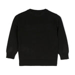 Maglioncino DSquared2 Kids Nero in Misto Lana con Logo Bianco | Maniche Lunghe e Dettagli a Costine