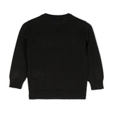 Maglioncino DSquared2 Kids Nero in Misto Lana con Logo Bianco | Maniche Lunghe e Dettagli a Costine