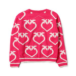 Maglione Pinko Kids Love Birds: Stile Vivace in Fucsia per Bambine alla Moda