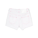 Moschino Kids Short di Jeans Bianco con Stampa Teddy Bear