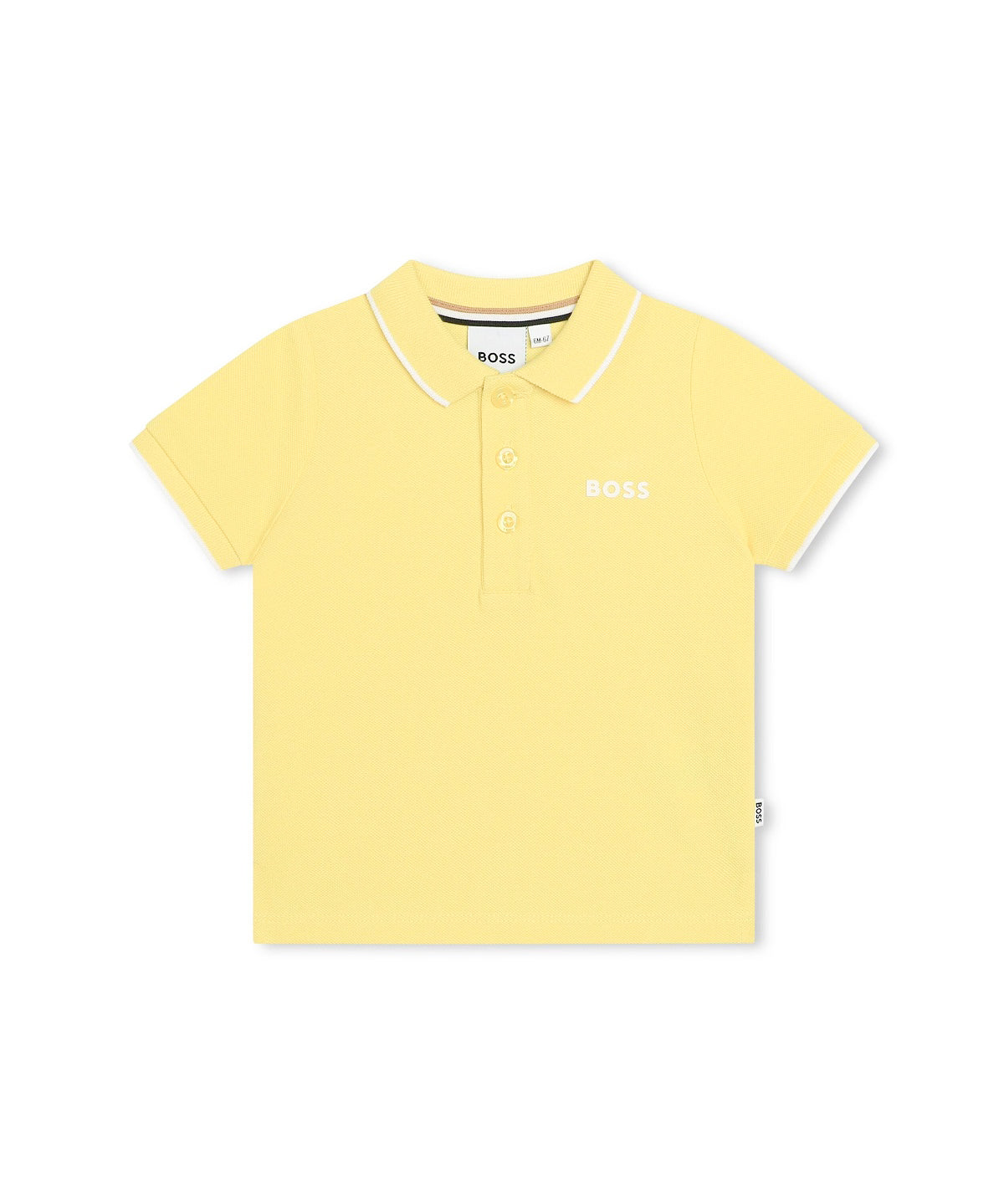 Boss Kids Polo Gialla con Logo per Neonati