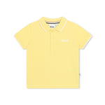 Boss Kids Polo Gialla con Logo per Neonati