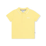 Boss Kids Polo Gialla con Logo per Neonati