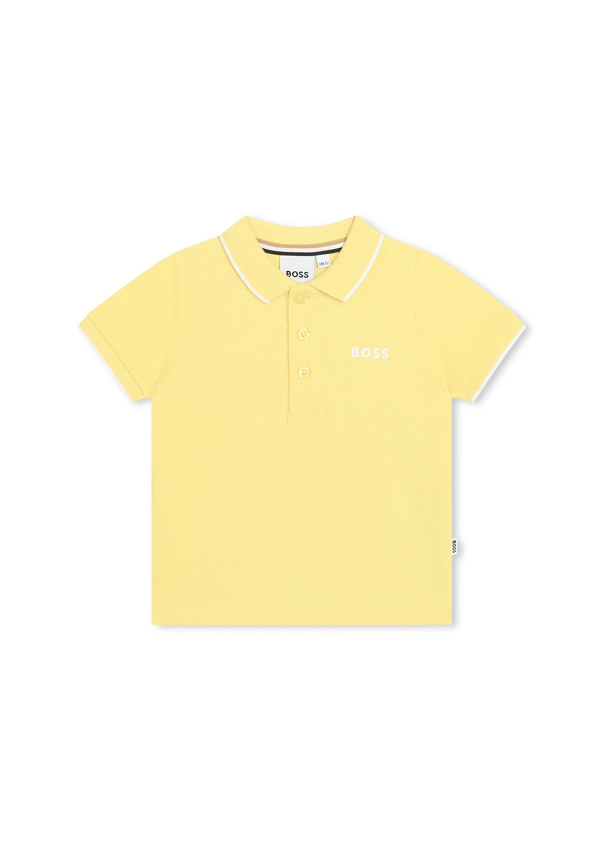 Boss Kids Polo Gialla con Logo per Neonati