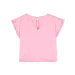 Moschino Kids T-Shirt Rosa con Stampa Cuori per Neonate
