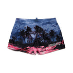 Dsquared2 Kids Costume Boxer Stampa Palme per Bambini