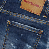 Dsquared2 Kids Short Di Jeans Scuro Sfumato con Rotture per Bambini