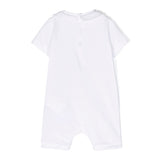 Moschino Kids Pagliaccetto Bianco con Stampa Teddy Bear