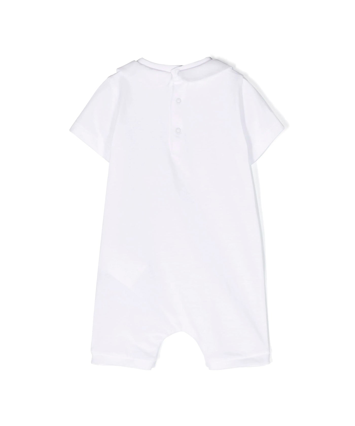 Moschino Kids Pagliaccetto Bianco con Stampa Teddy Bear