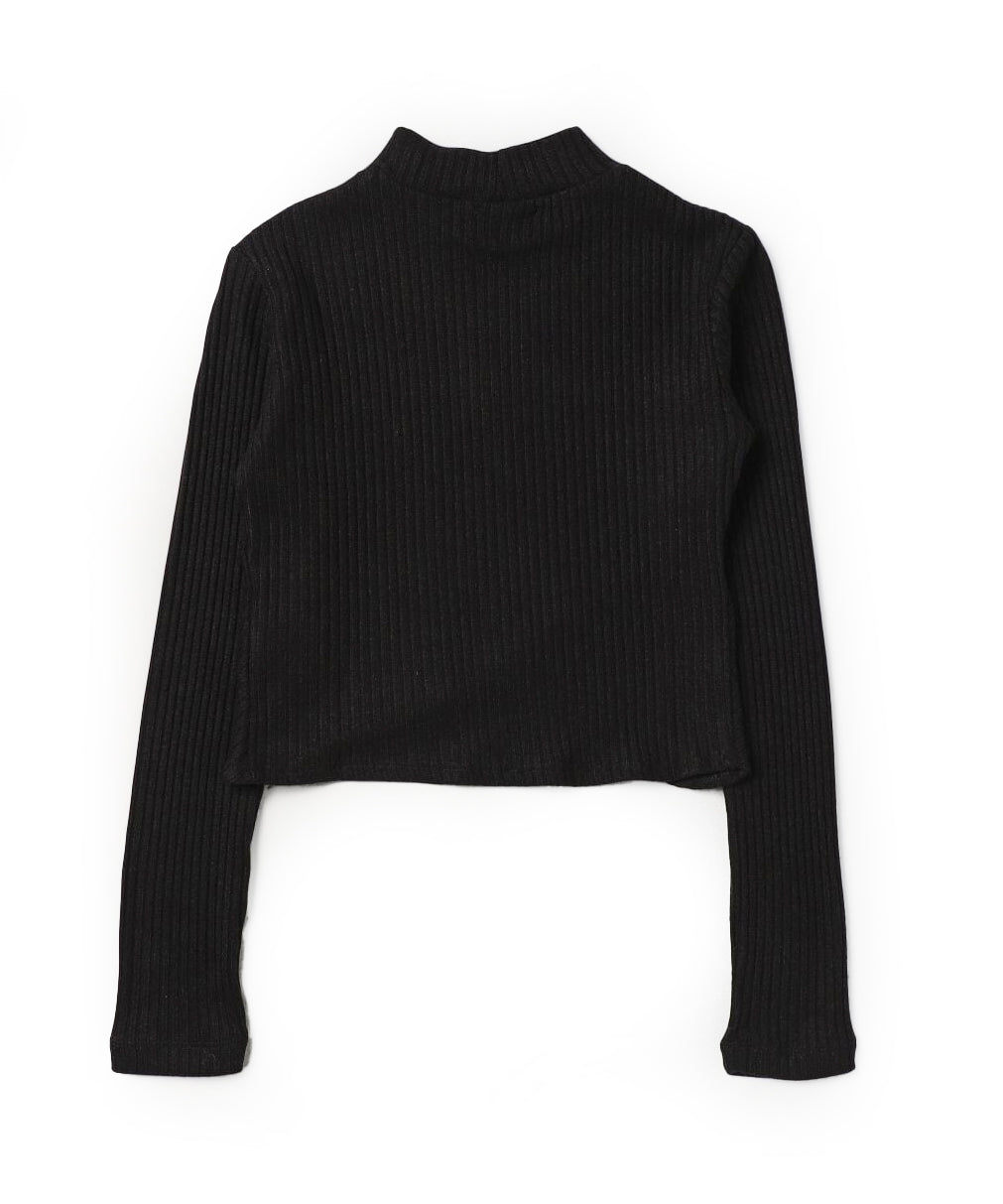 Maglia a Costine Nera Pinko Kids: Eleganza e Stile con Logo Distintivo per Bambine alla Moda