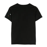 Moschino Kids T-shirt Nera con Stampa Vernice per Bambini