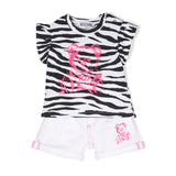 Moschino Kids Completo Shorts e T-Shirt Zebrata per Neonate