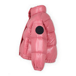Piumino Imbottito SAVE THE DUCK per Bambine: Stile Invernale in Rosa con Collo ad Imbuto e Logo Distintivo