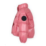 Piumino Imbottito SAVE THE DUCK per Bambine: Stile Invernale in Rosa con Collo ad Imbuto e Logo Distintivo