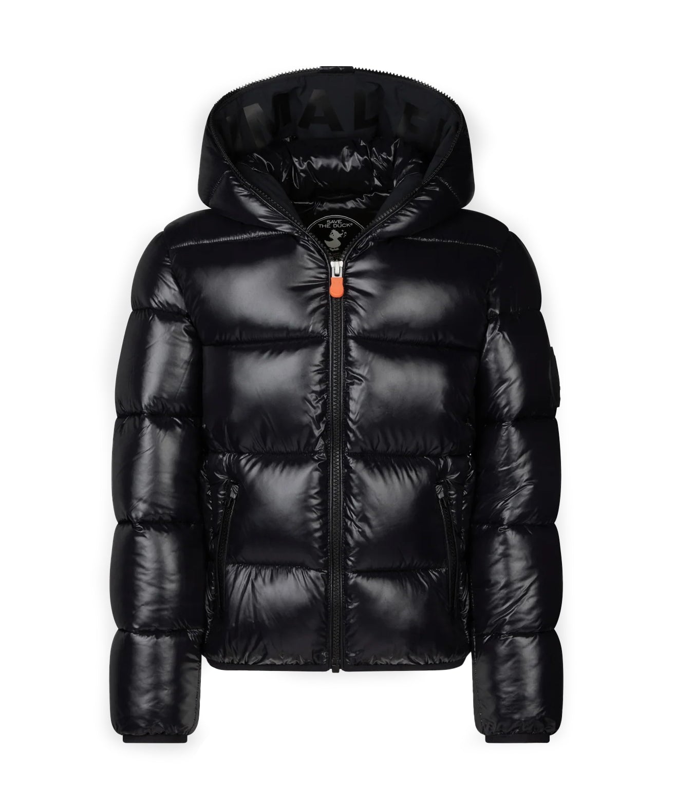 Piumino con Cappuccio SAVE THE DUCK per Bambini: Eleganza Imbottita in Nero con Logo Distintivo