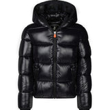 Piumino con Cappuccio SAVE THE DUCK per Bambini: Eleganza Imbottita in Nero con Logo Distintivo