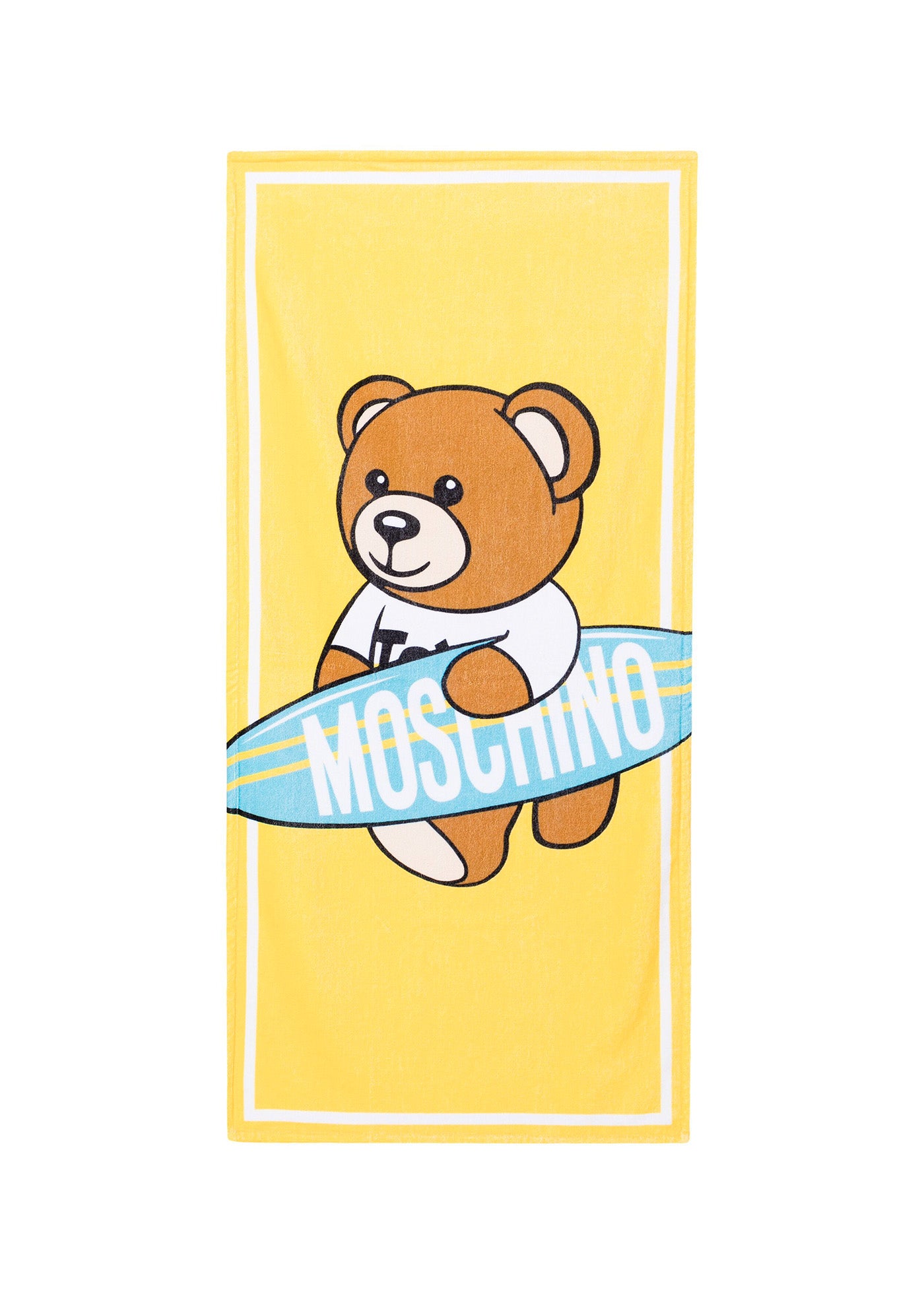 Moschino Kids Telo Mare Giallo Teddy Bear Surf