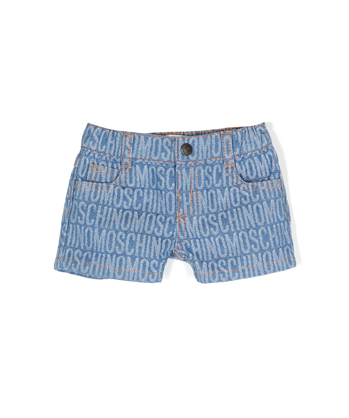 Moschino Kids Shorts di Jeans Logo All-over per Neonate