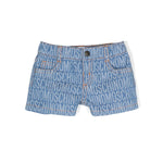 Moschino Kids Shorts di Jeans Logo All-over per Neonate