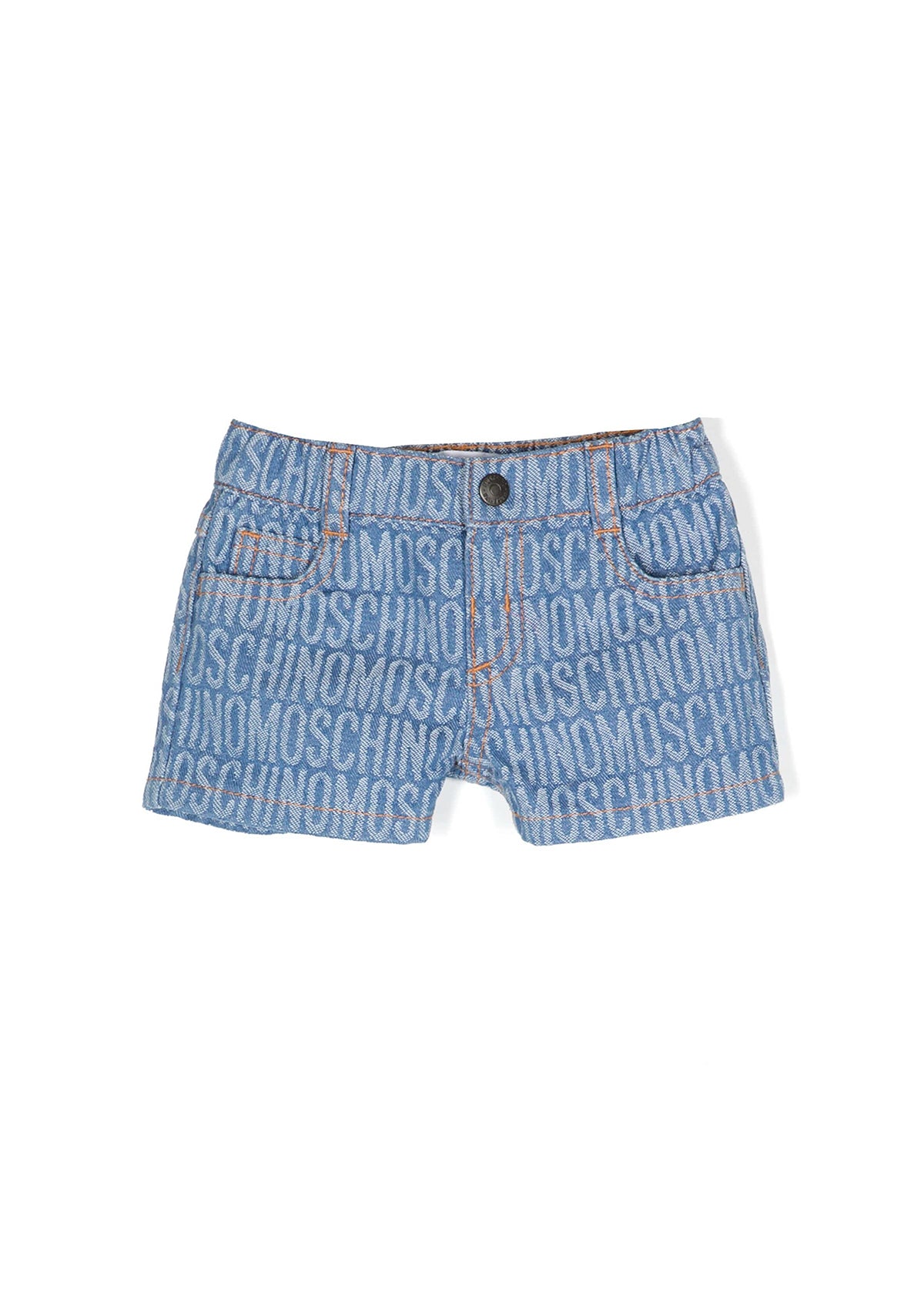 Moschino Kids Shorts di Jeans Logo All-over per Neonate