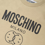 Moschino Kids T-shirt Natural con Stampa per Neonati