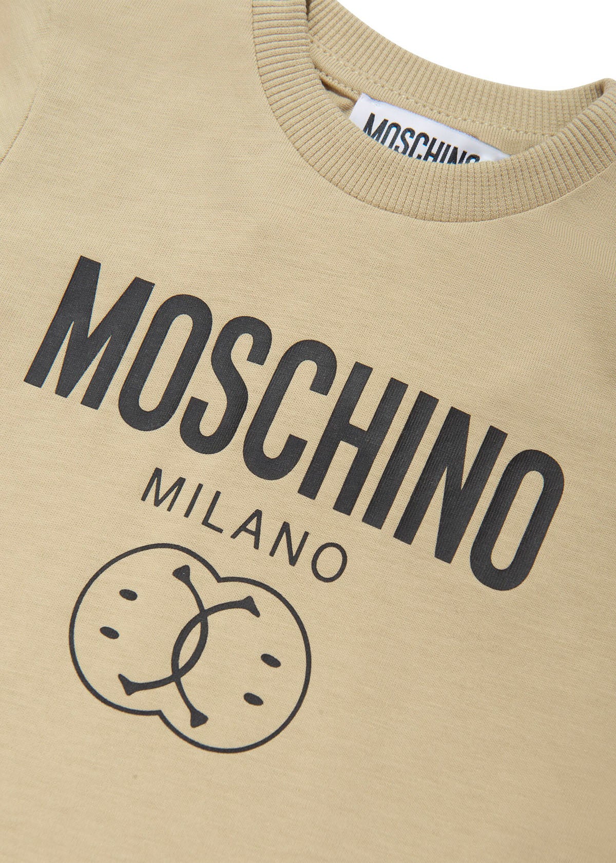 Moschino Kids T-shirt Natural con Stampa per Neonati