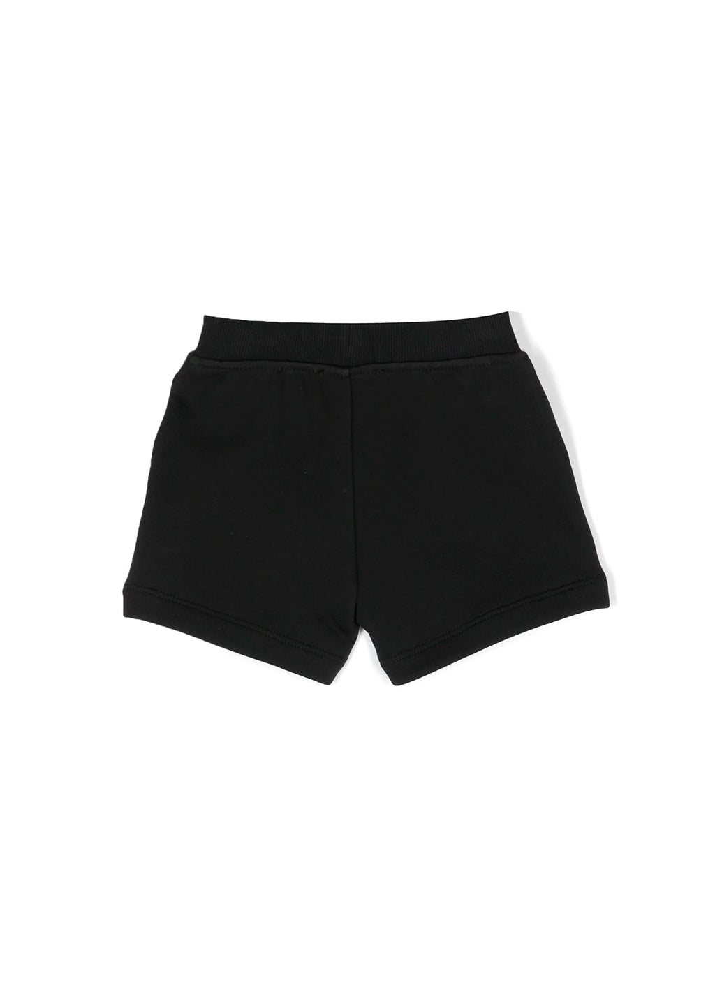 Moschino Kids Short Nero con Stampa Vernice per Neonati