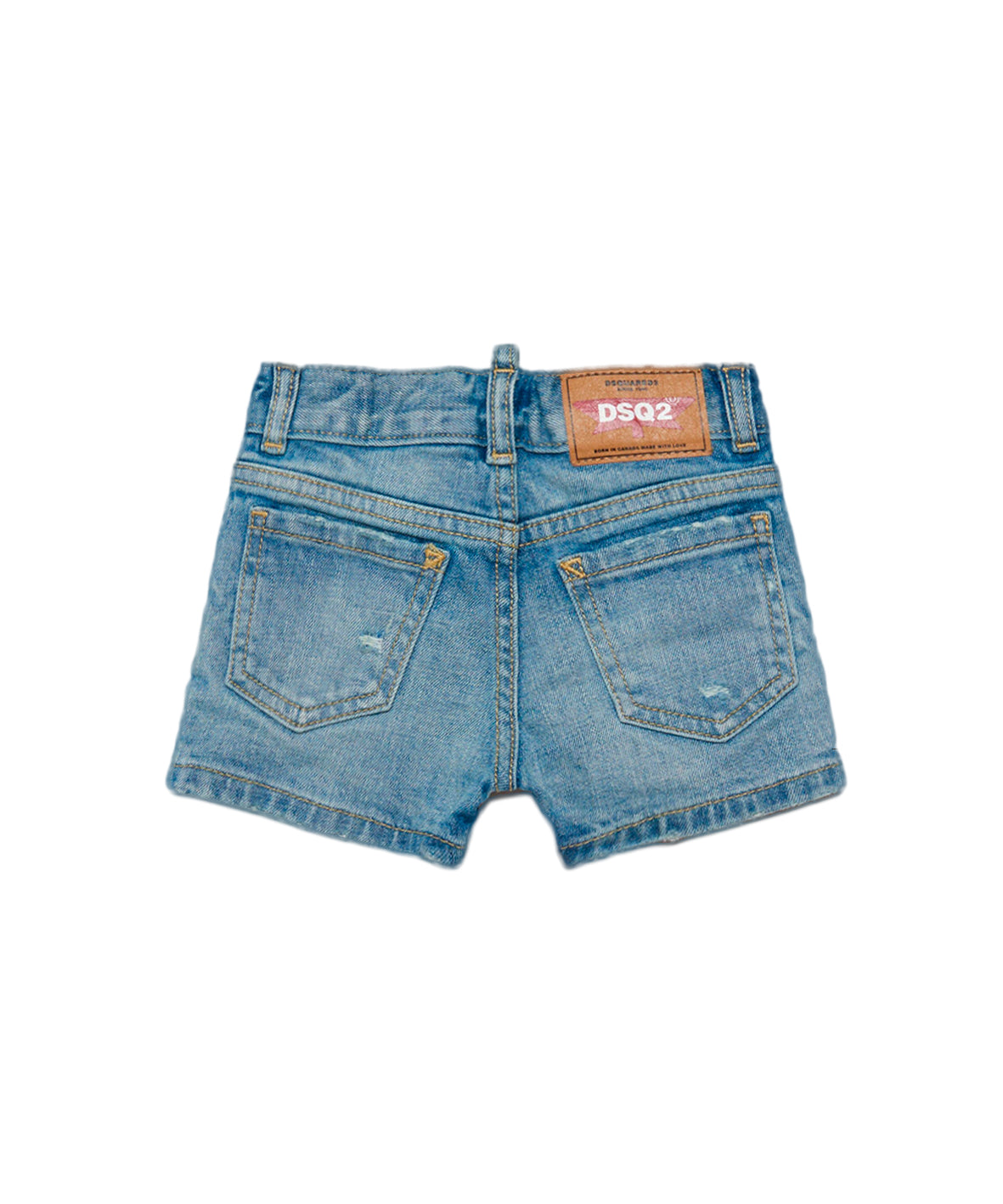 Dsquared2 Kids Short in Jeans Chiaro con Rotture