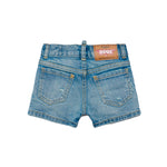 Dsquared2 Kids Short in Jeans Chiaro con Rotture