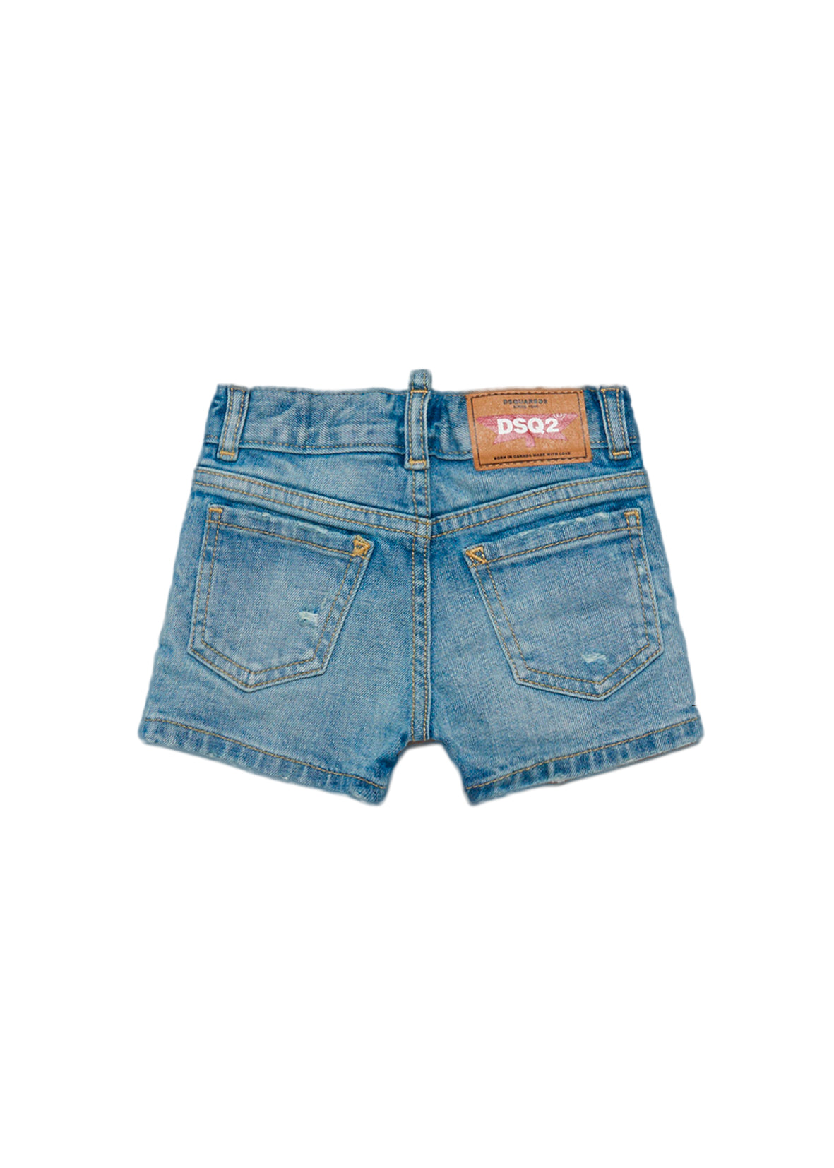 Dsquared2 Kids Short in Jeans Chiaro con Rotture