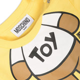 Moschino Kids Pagliaccetto Giallo con Stampa Teddy Bear