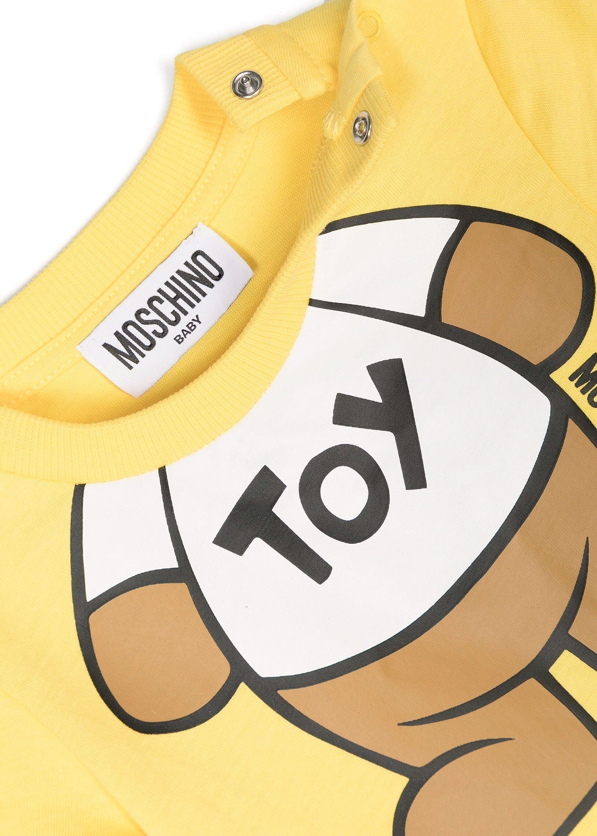 Moschino Kids Pagliaccetto Giallo con Stampa Teddy Bear