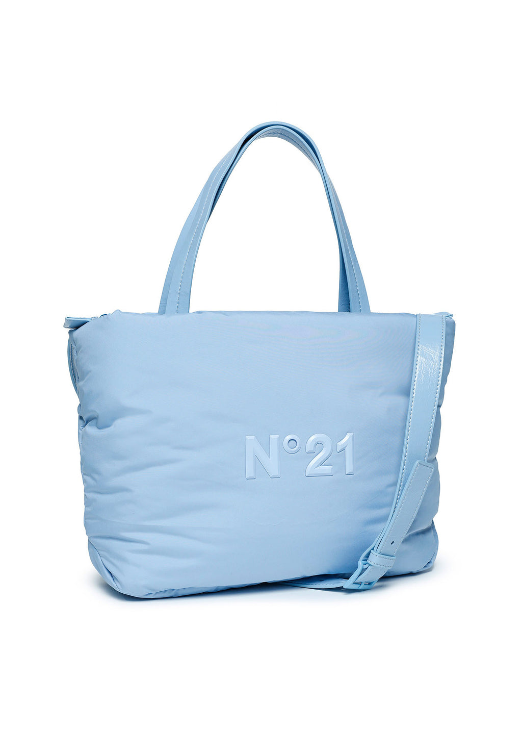 N°21 Borsa a Tracolla Trapuntata con Logo Gommato