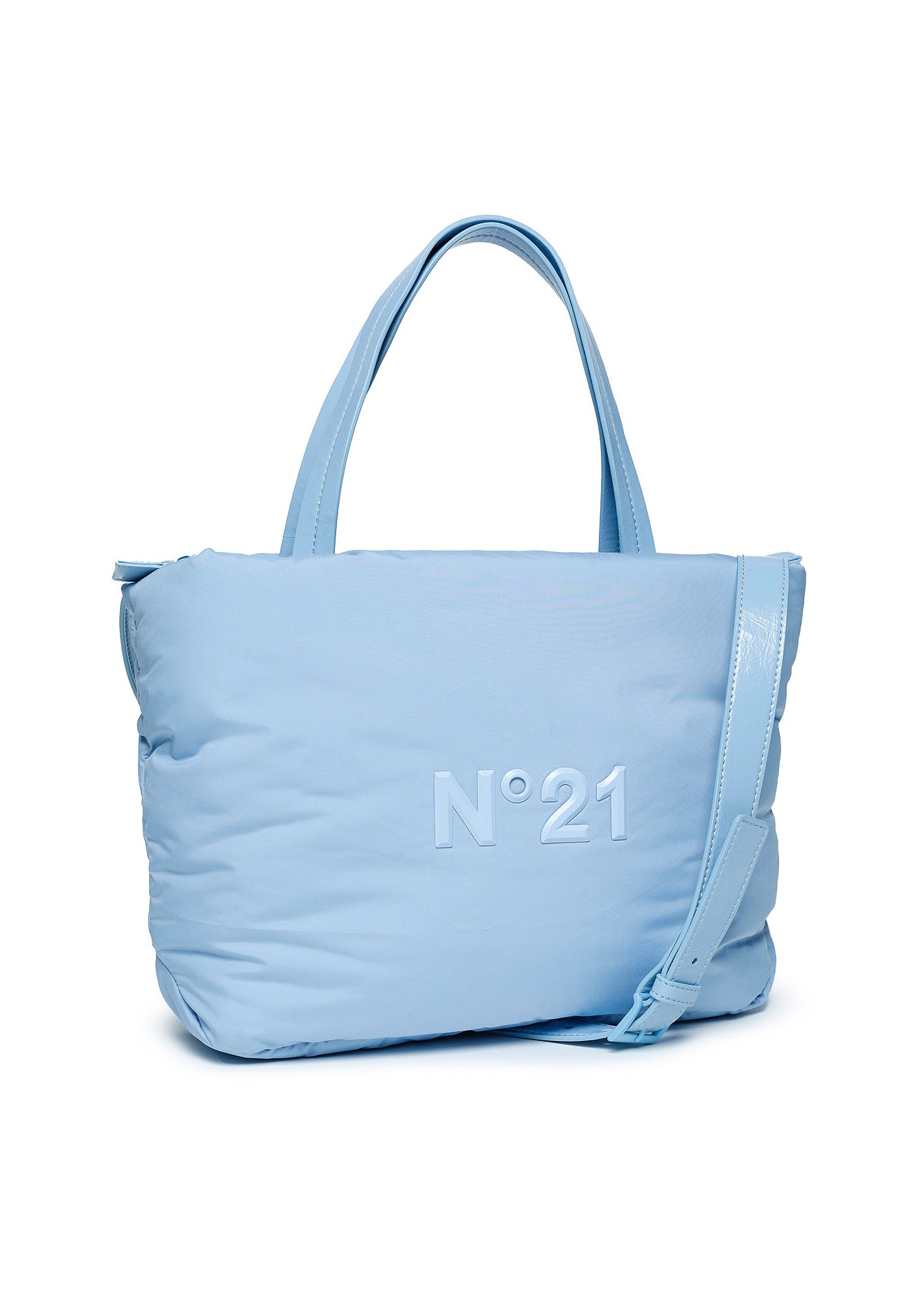 N°21 Borsa a Tracolla Trapuntata con Logo Gommato