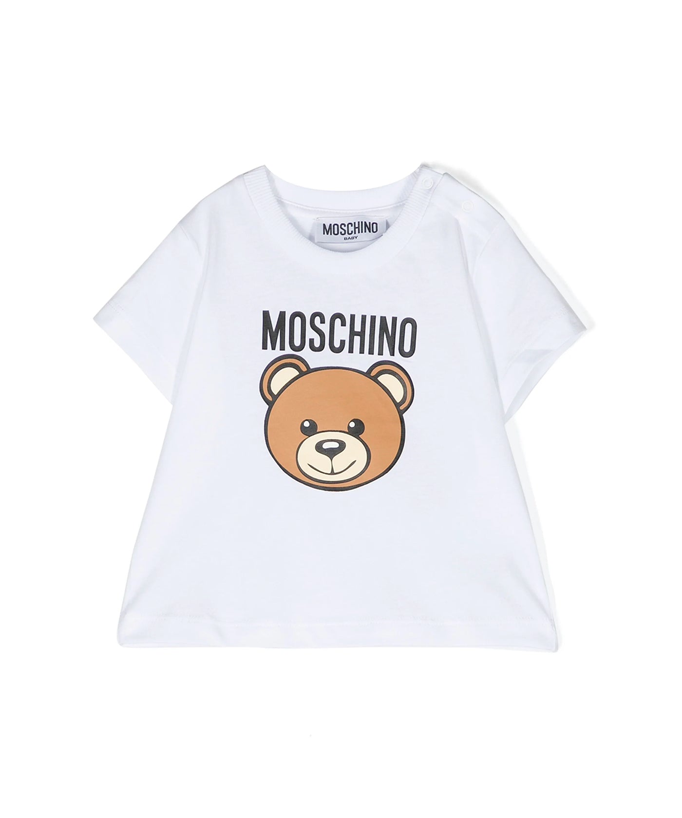 Moschino Kids T-Shirt Bianca con Logo Teddy Bear