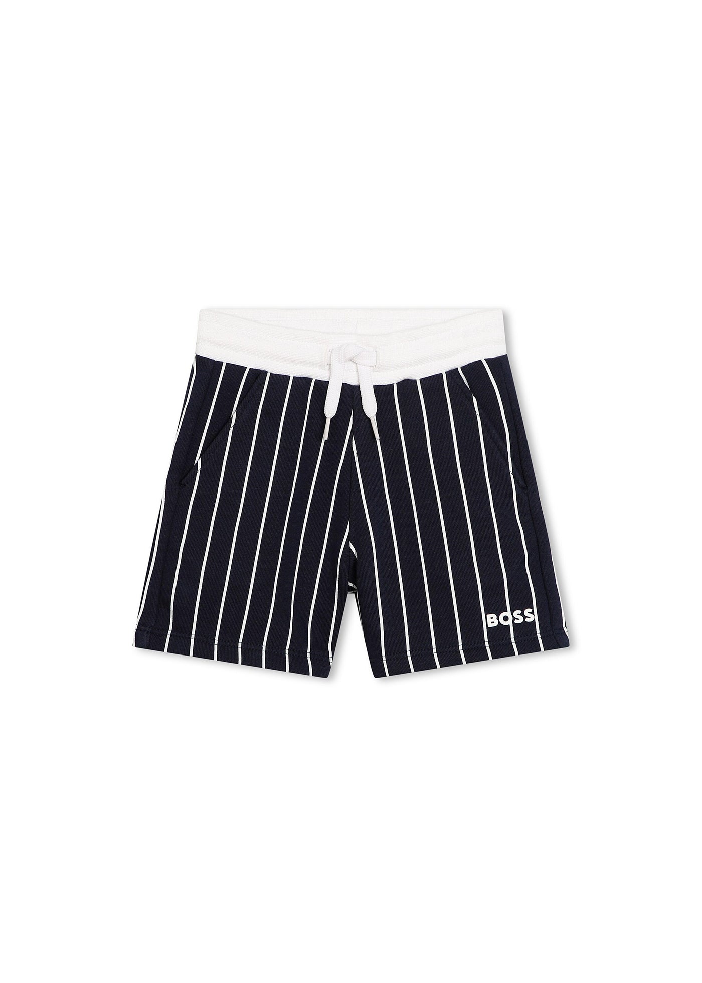 Boss Kids Short Blu a Righe per Neonati