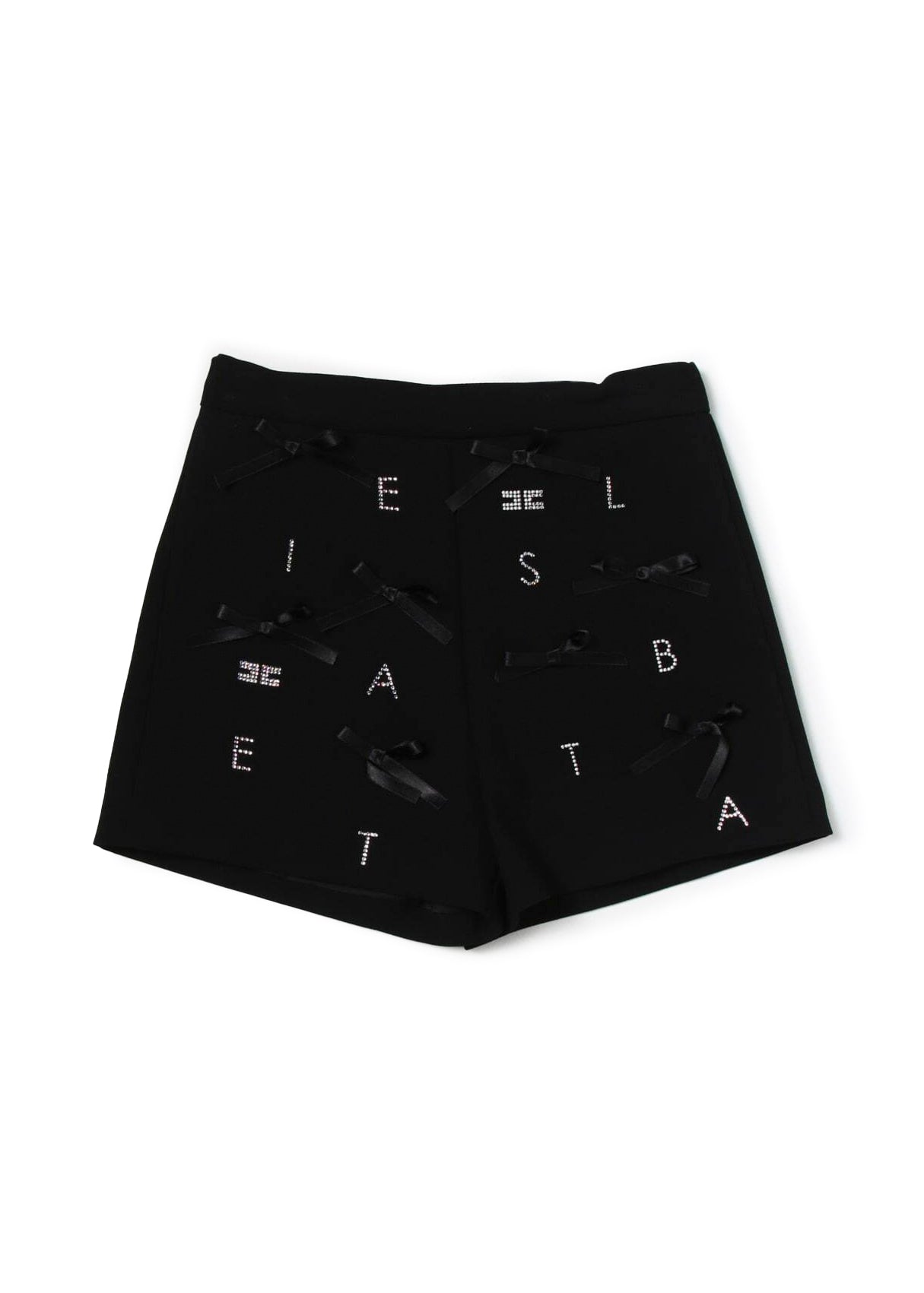 Elisabetta Franchi La Mia Bambina Short Nero con Applicazzione fiocchi