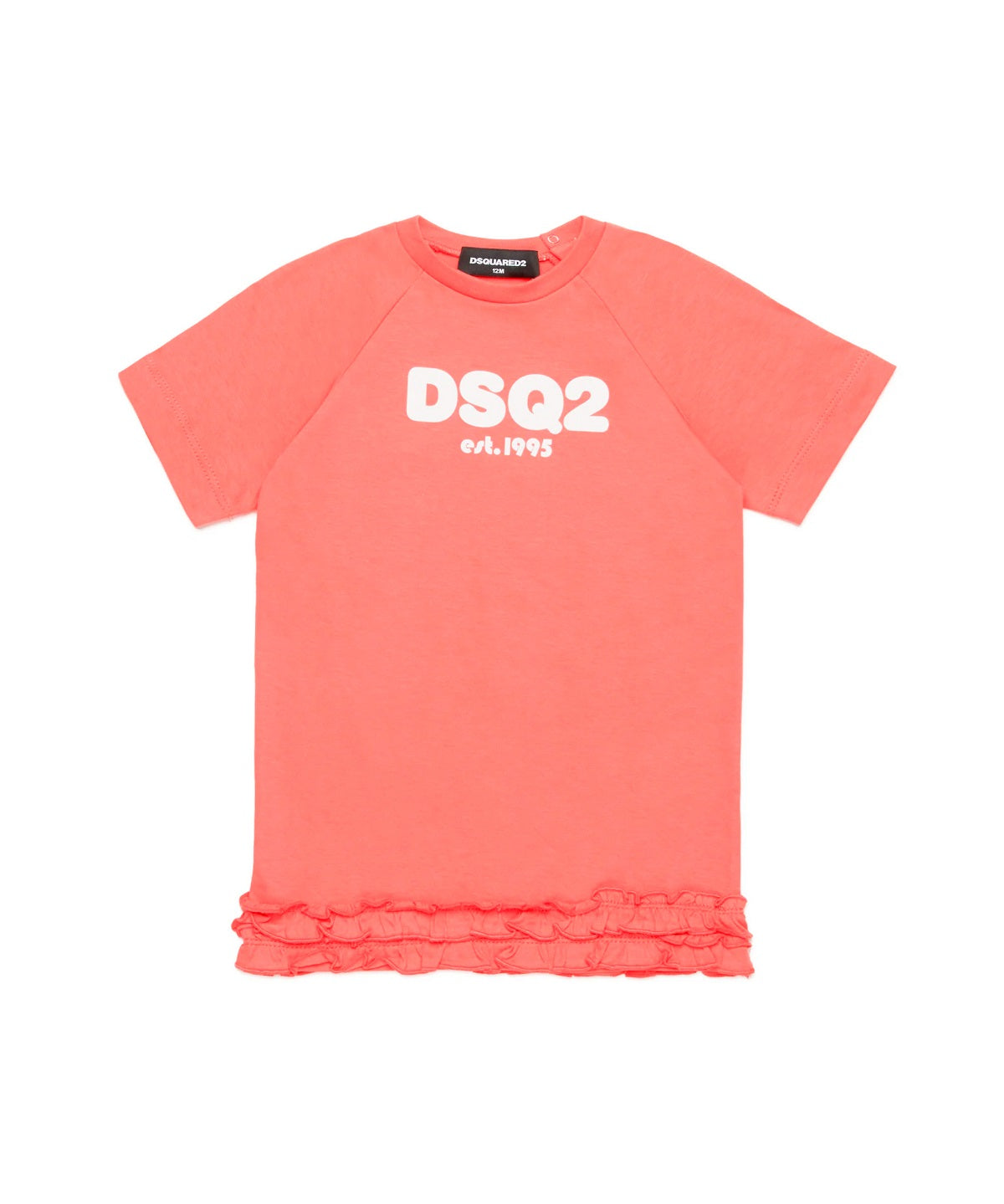 Dsquared2 Kids Abito con Ruches e logo DSQ2 est.1995 per Neonate