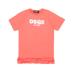 Dsquared2 Kids Abito con Ruches e logo DSQ2 est.1995 per Neonate
