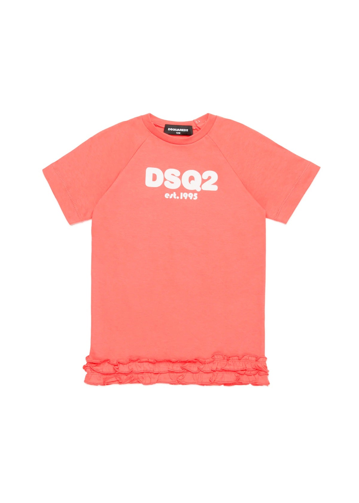 Dsquared2 Kids Abito con Ruches e logo DSQ2 est.1995 per Neonate