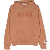 Felpa con Cappuccio MSGM Kids Beige: Stile e Comodità per i Piccoli Trendsetter