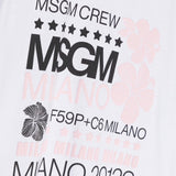 Msgm Kids T-Shirt Bianca con stampa Scritte per Bambine