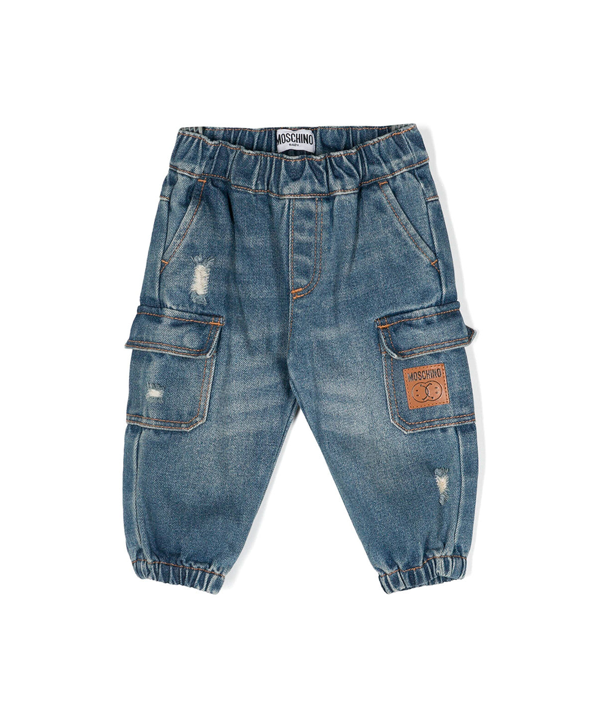 Moschino Kids Jeans Affusolati con Tasconi per Neonati