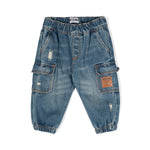 Moschino Kids Jeans Affusolati con Tasconi per Neonati
