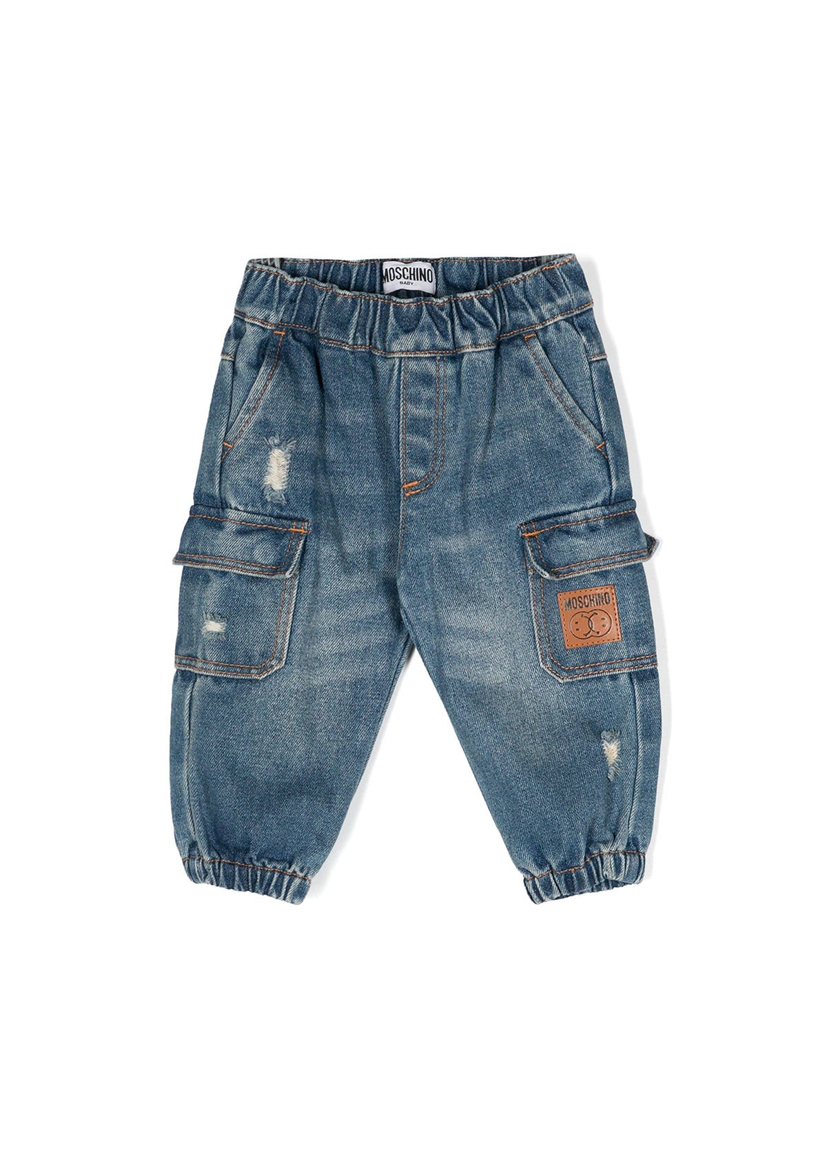 Moschino Kids Jeans Affusolati con Tasconi per Neonati